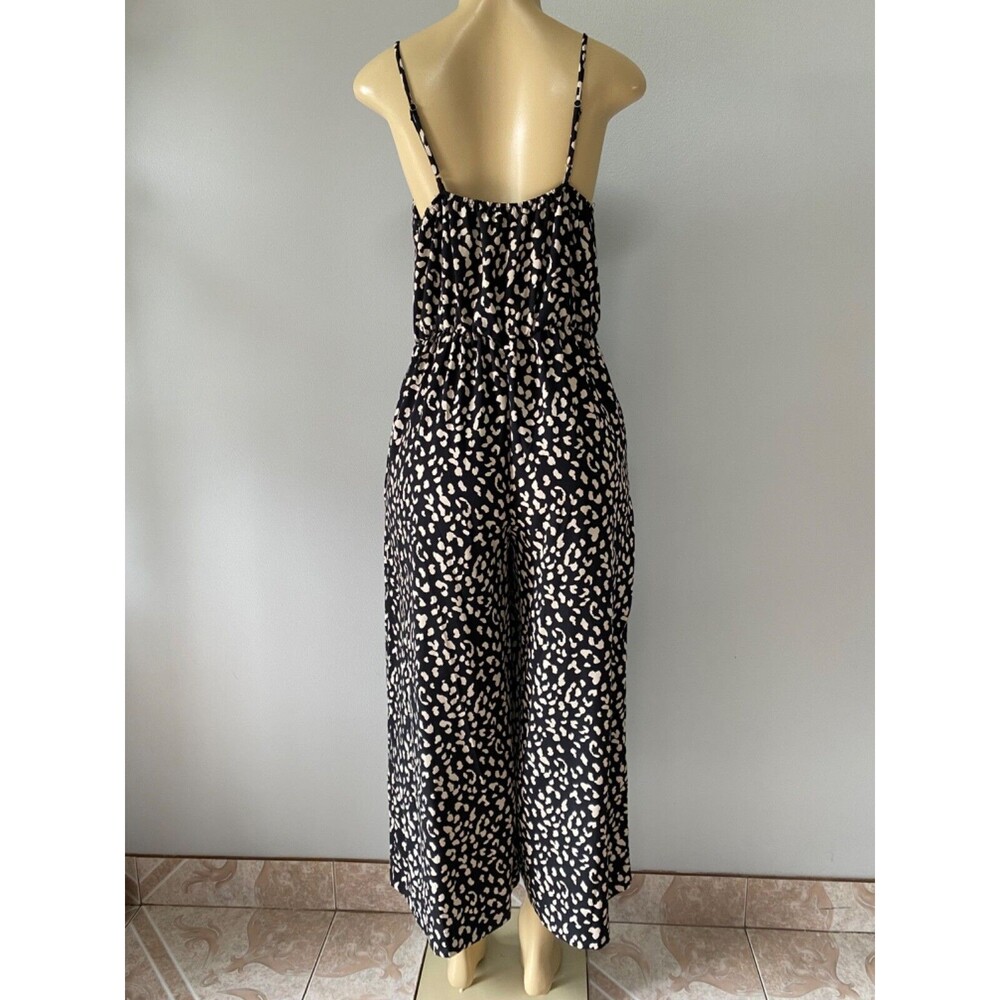 KLD Women's Sleeveless Black Animal Print Jumpsuit Size M - Picture 4 of 9